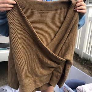 NEVER WORN brown cross over sweater!